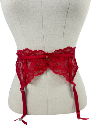 Ann Summers Red Sexy Lace Suspender Belt UK S