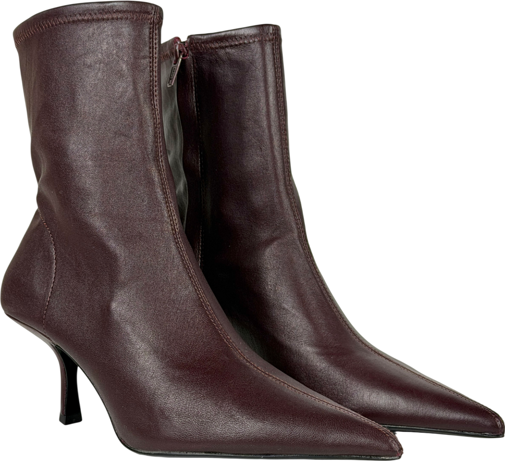 H&M Red Leather Sock Boots UK 6 EU 39 👠