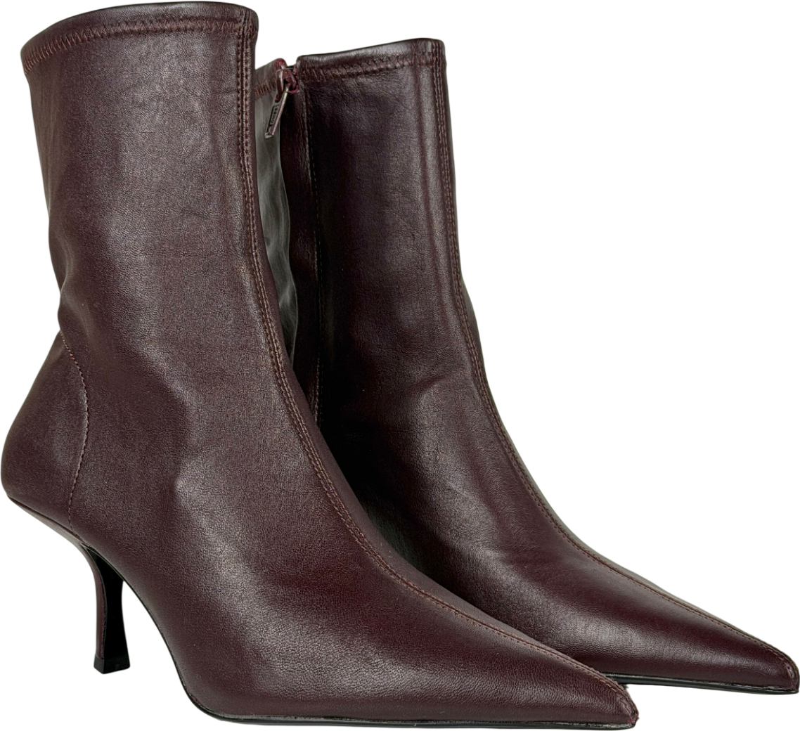 H&M Red Leather Sock Boots UK 6 EU 39 👠