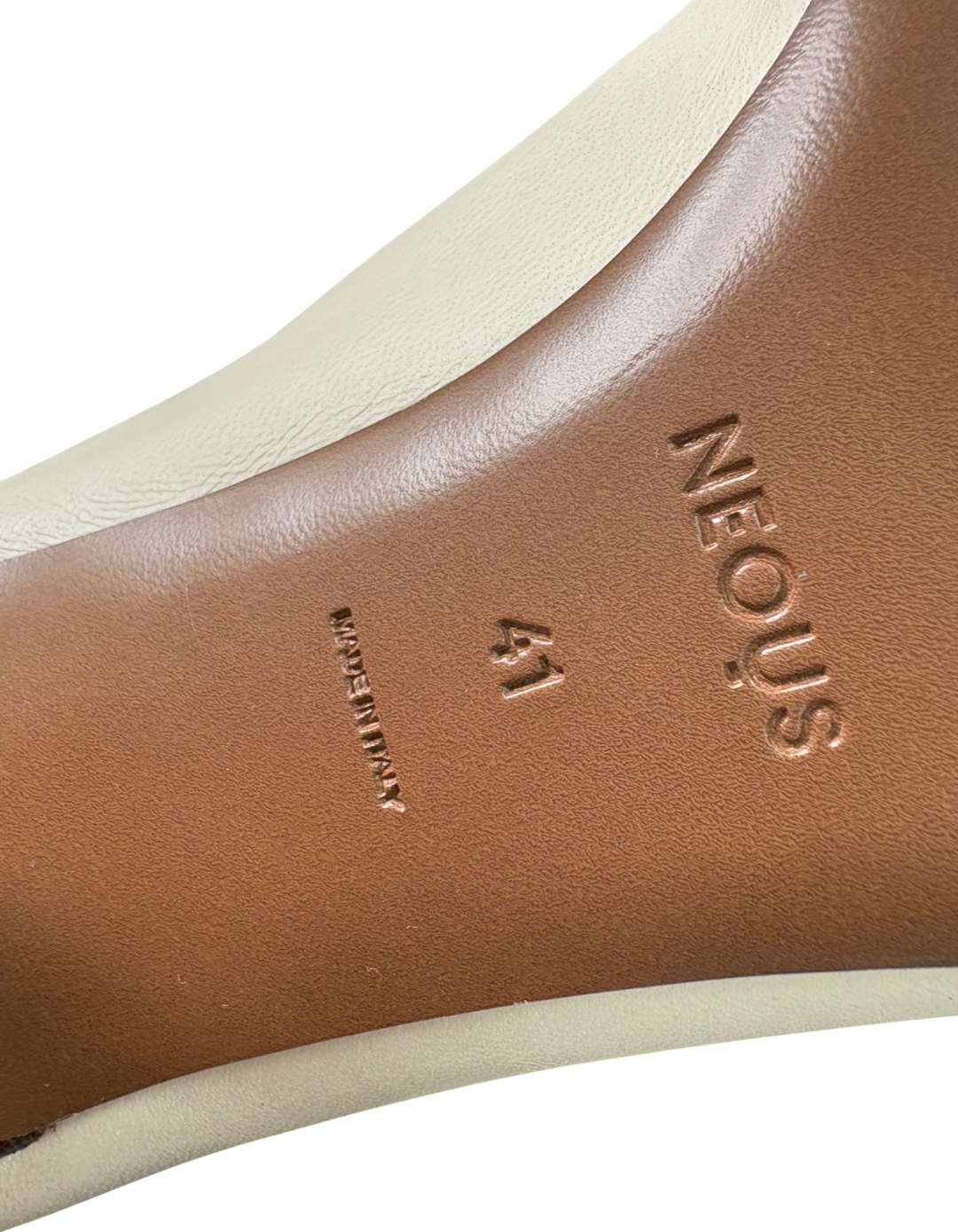 Neous Cream Leather Heeled Pumps UK 8 EU 41 👠