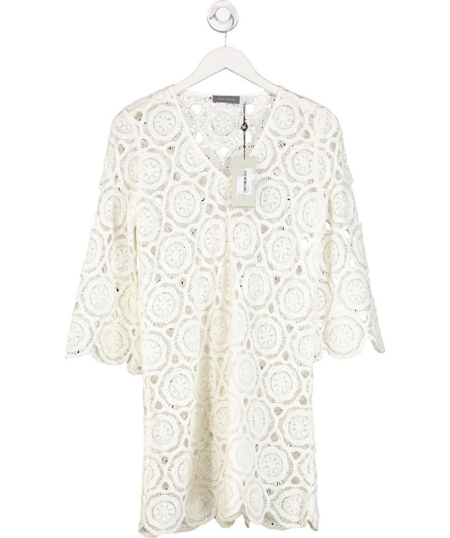 Mint Velvet Cream Crochet Beach Dress UK XS