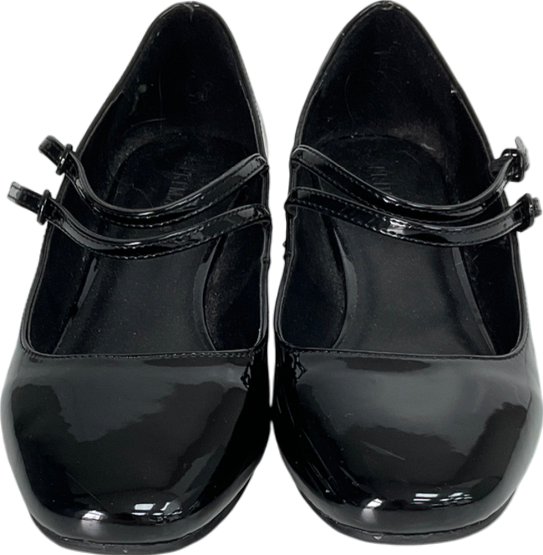 Primark Black Patent Leather Mary Jane Shoes With A Low Block Heel And A Strap Across The Instep UK 7 EU 40 👠