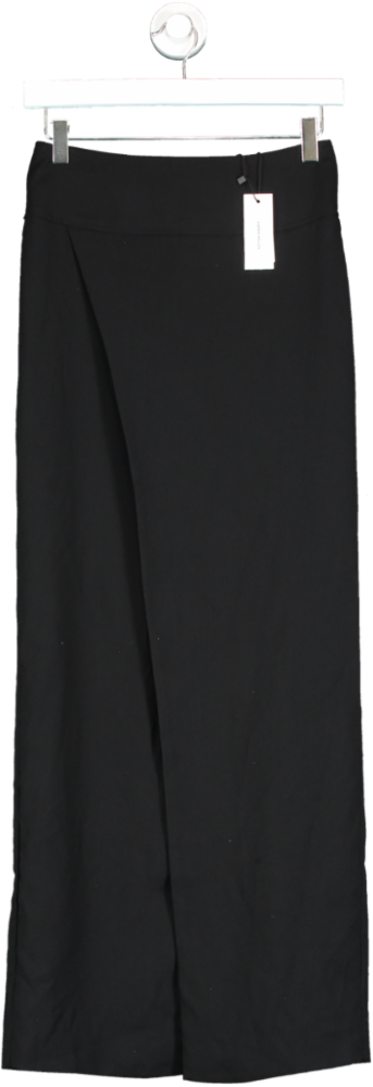 Karen Millen Black Satin Crepe Split Maxi Skirt UK 6