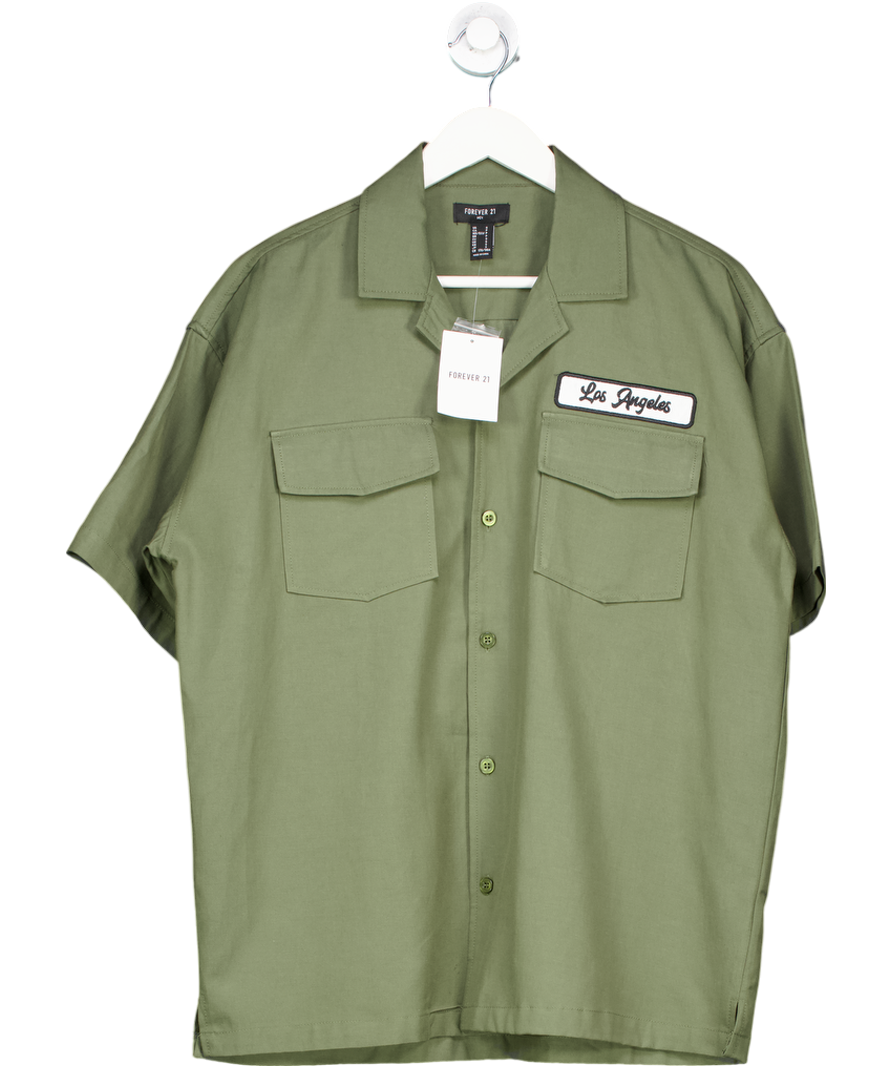 forever 21 Olive Green Short-sleeved Shirt UK S