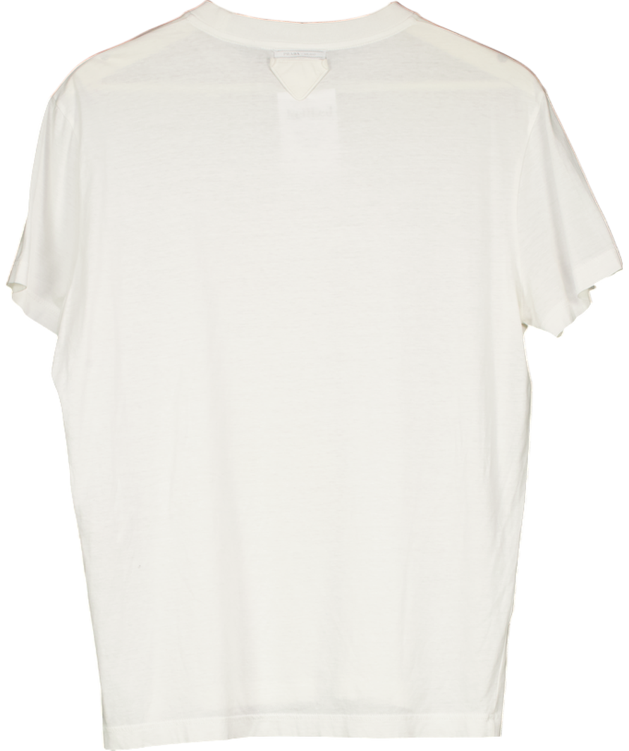 Prada White Cotton Jersey T-shirt UK L