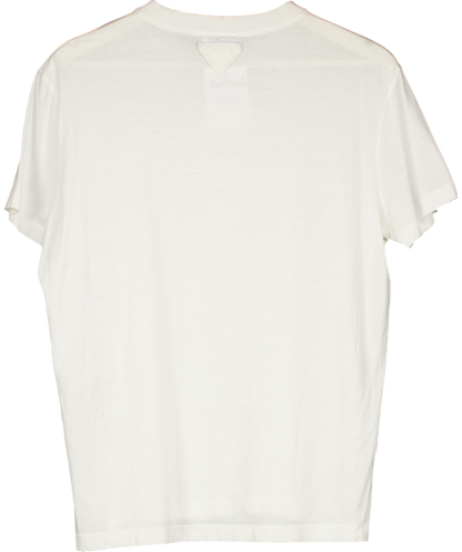 Prada White Cotton Jersey T-shirt UK L