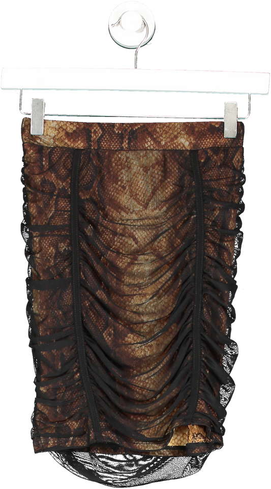 Fashion Nova Black Sheer Mini Skirt With Printed Inside UK S