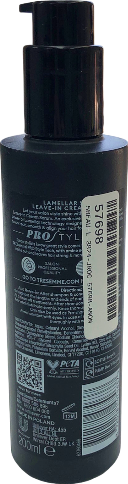 TRESemmé Lamellar Shine Leave-In Cream Serum Ultra Gloss Salon Finish 200ml