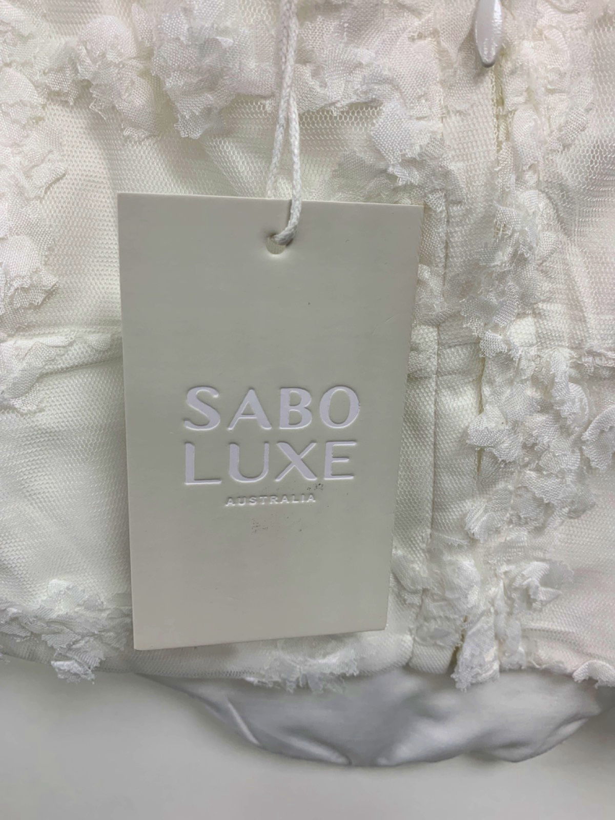 Sabo Luxe White Rose Top UK S