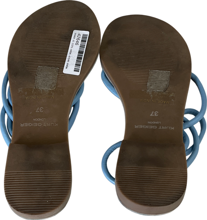Kurt Geiger Blue Maria Leather Toe Thong Sandal UK 4 EU 37 👠