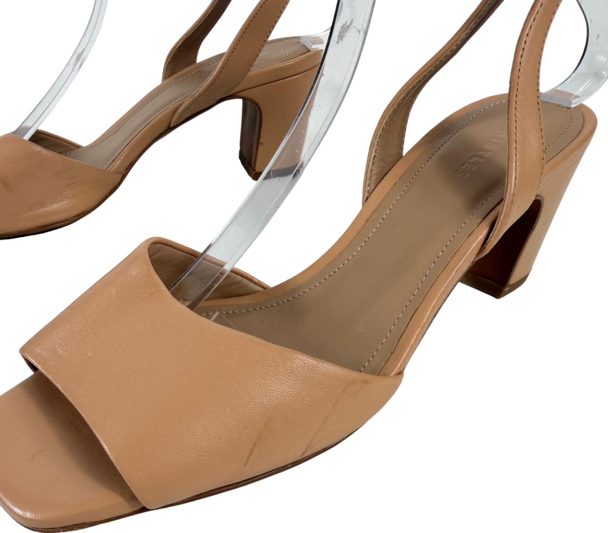 Whistles Brown Nude Block Heel Emerson Sandals UK 6 EU 39 👠