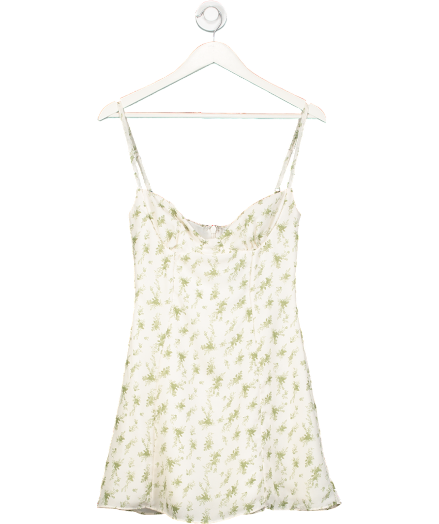 House of CB Cream Ivory/ Green Christiana Vintage Floral Mini Dress UK S