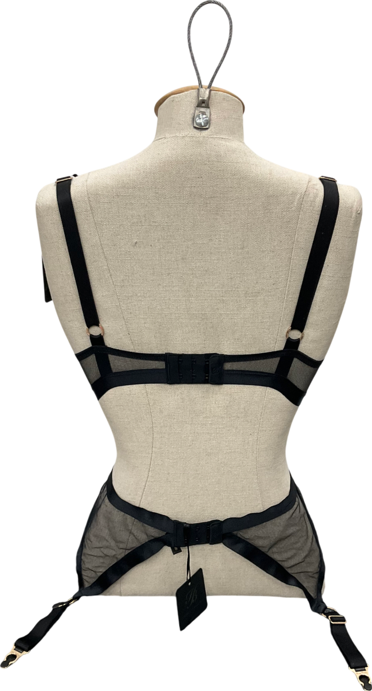 Honey Birdette Black Freya Bra And Suspender Set UK 32D