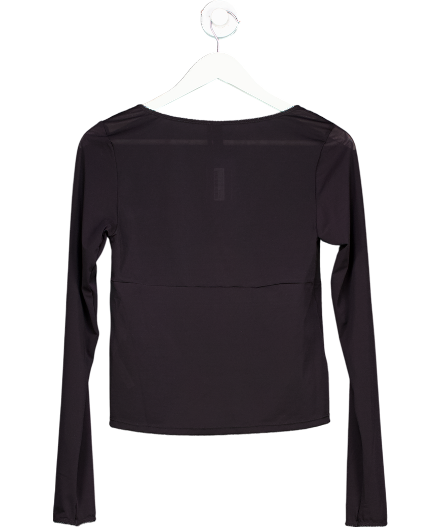 Urban Outfitters Black Je T'aime V-neck Top UK XL