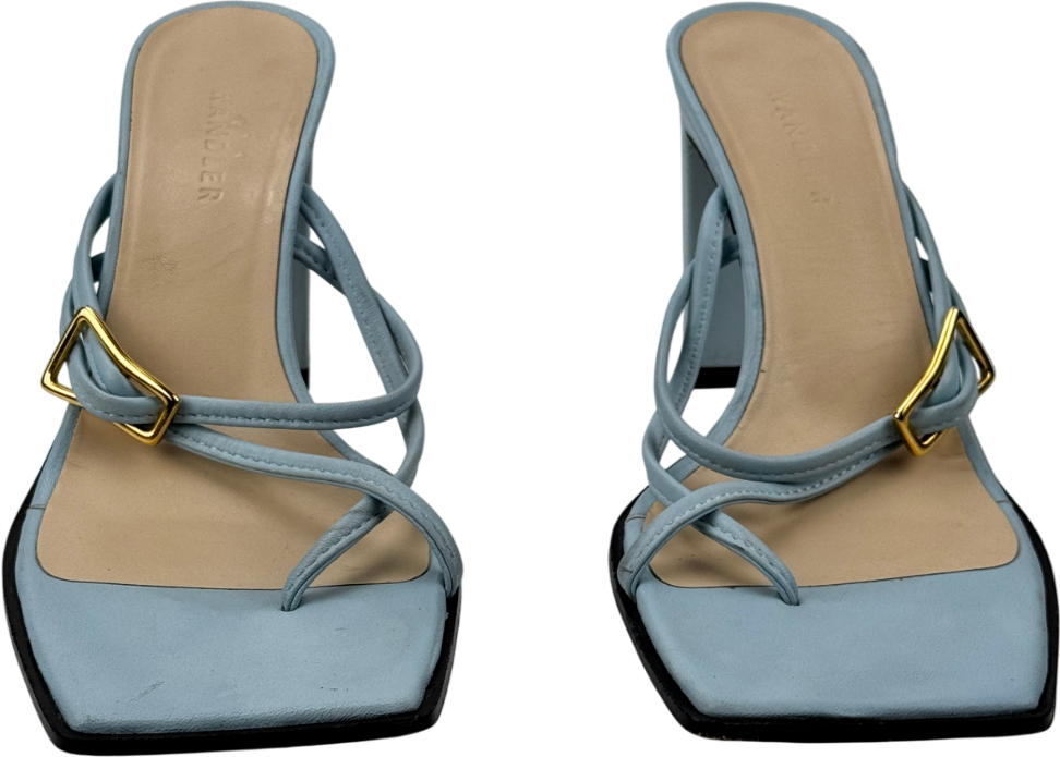 WANDLER Yara Light Blue Leather Sandals UK 4 EU 37 👠