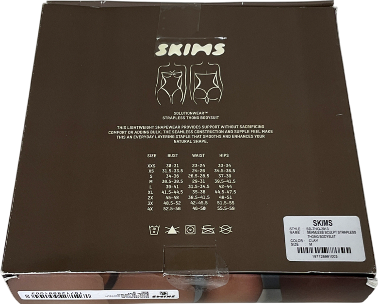 SKIMS Beige Seamless Sculpt Strapless Thong Bodysuit - Clay UK M