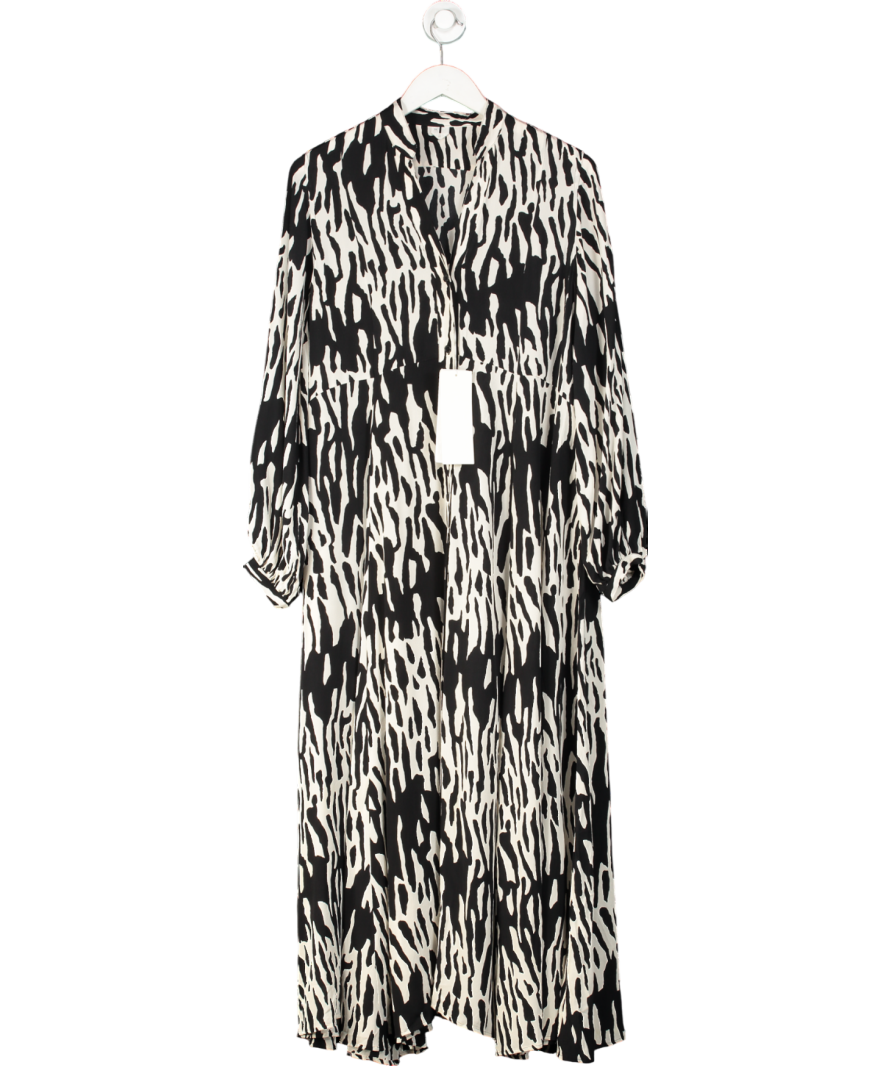 Arket Black A Line Print Dress UK 6