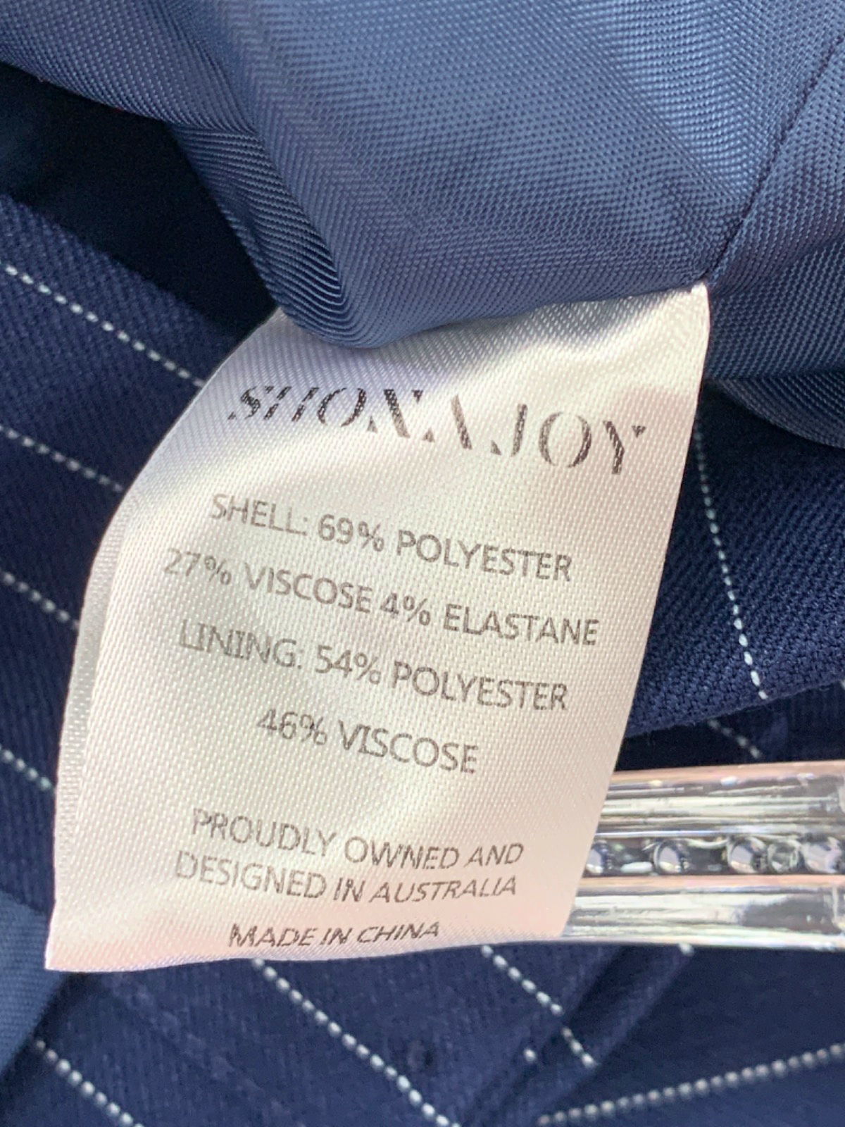 Shona Joy Navy Pinstripe Blazer UK 8