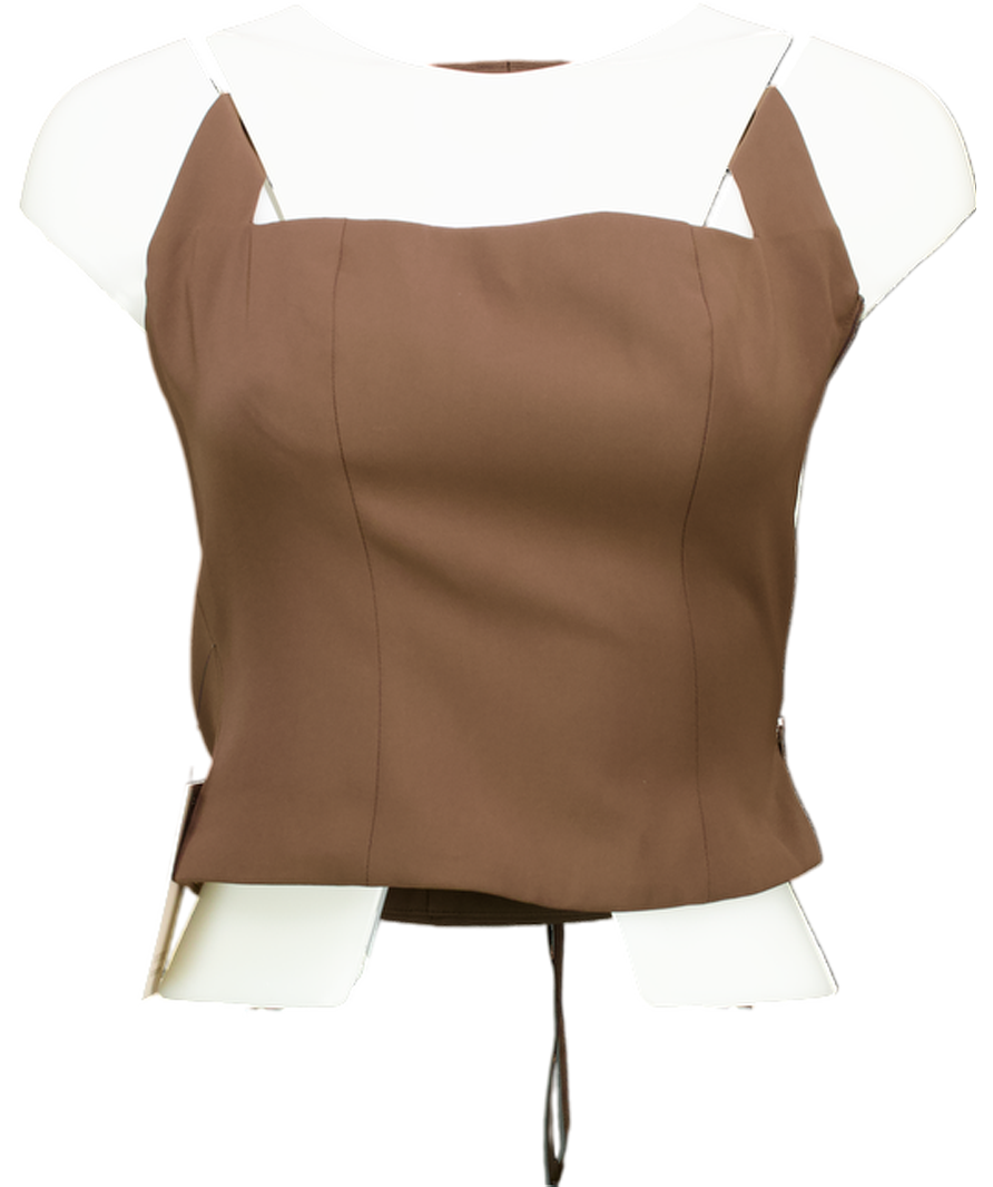 OddMuse Brown Ultimate Muse Halter Top UK XS