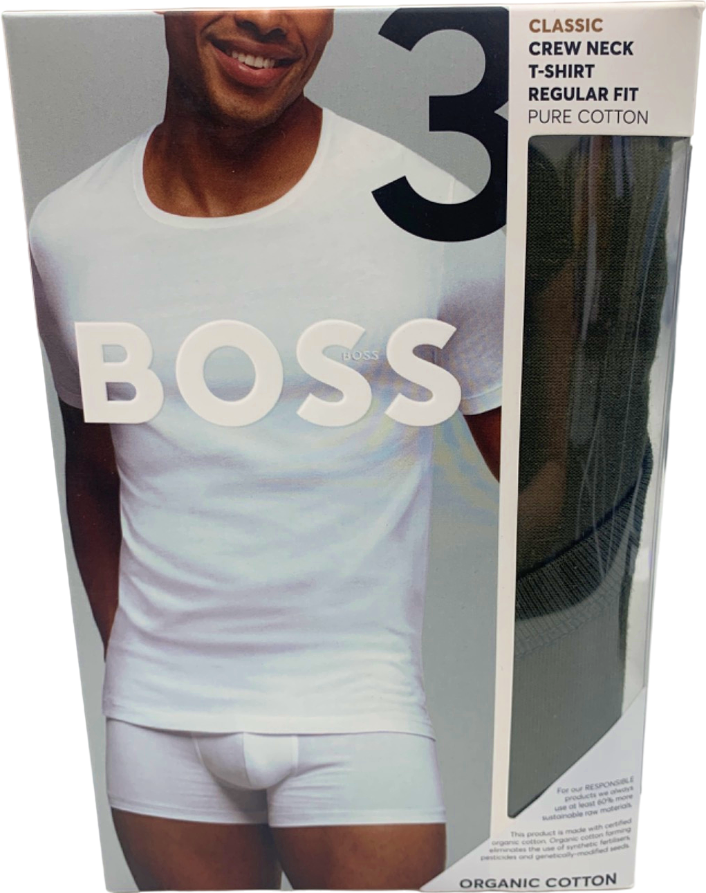 Hugo Boss Black/Navy/Green Classic Crew Neck T-Shirt Regular Fit Set UK S