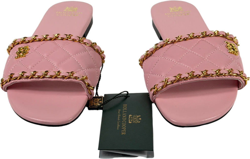 HOLLAND COOPER Quilted Pimlico Slide - Peony Pink UK 6 EU 39