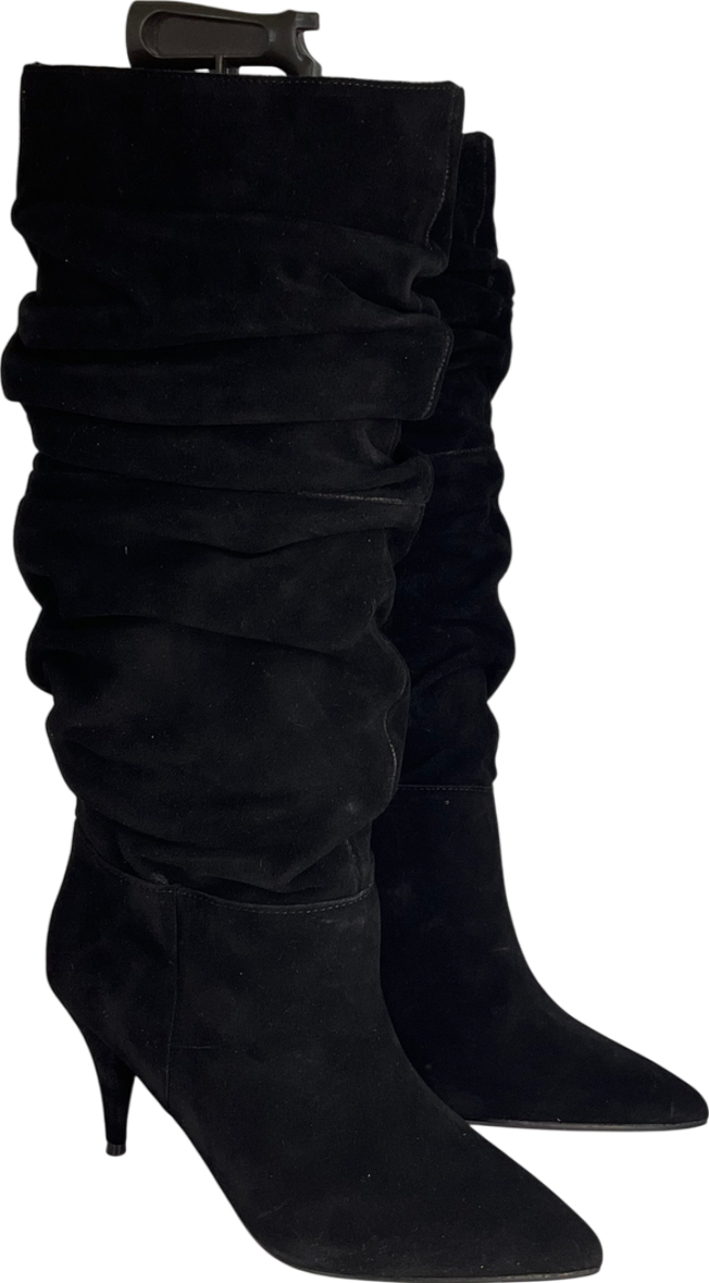 River Island Black Ruched Heel Boots UK 7 EU 41 👞