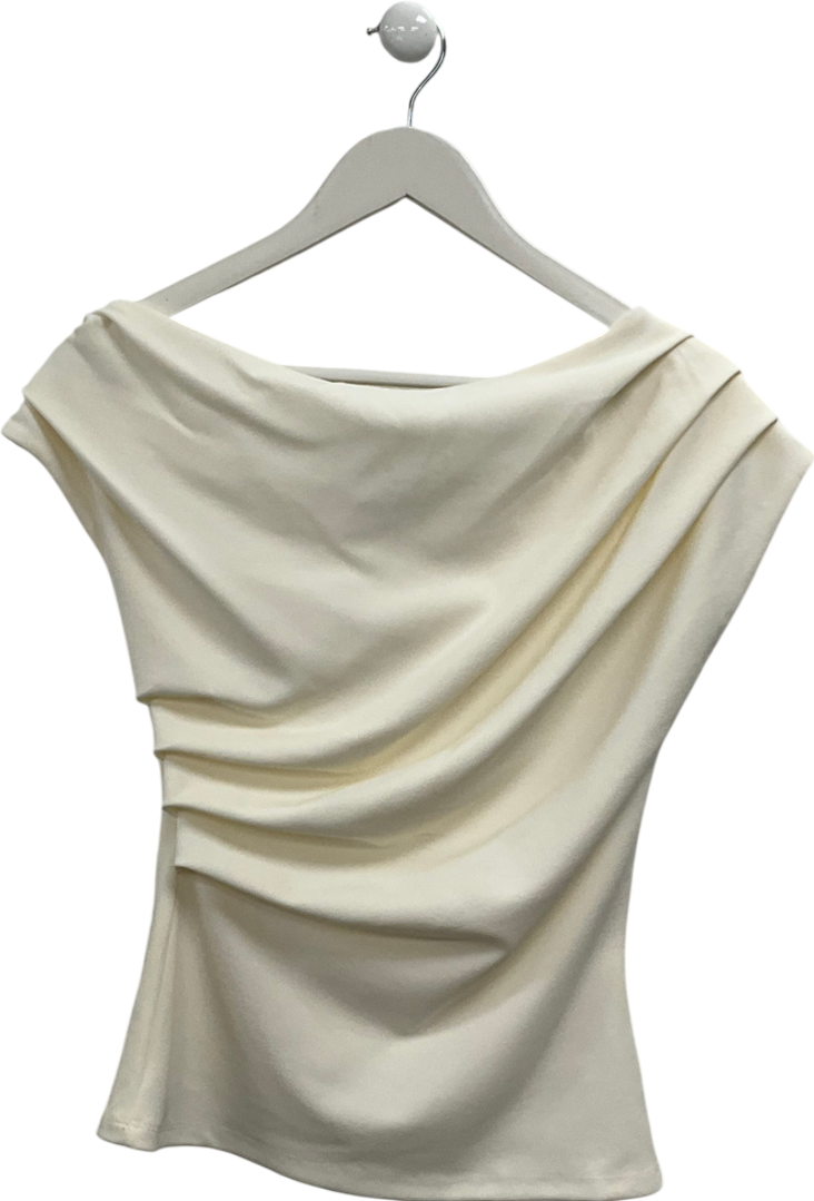 River Island Cream Drape Asymmetric Top UK 6