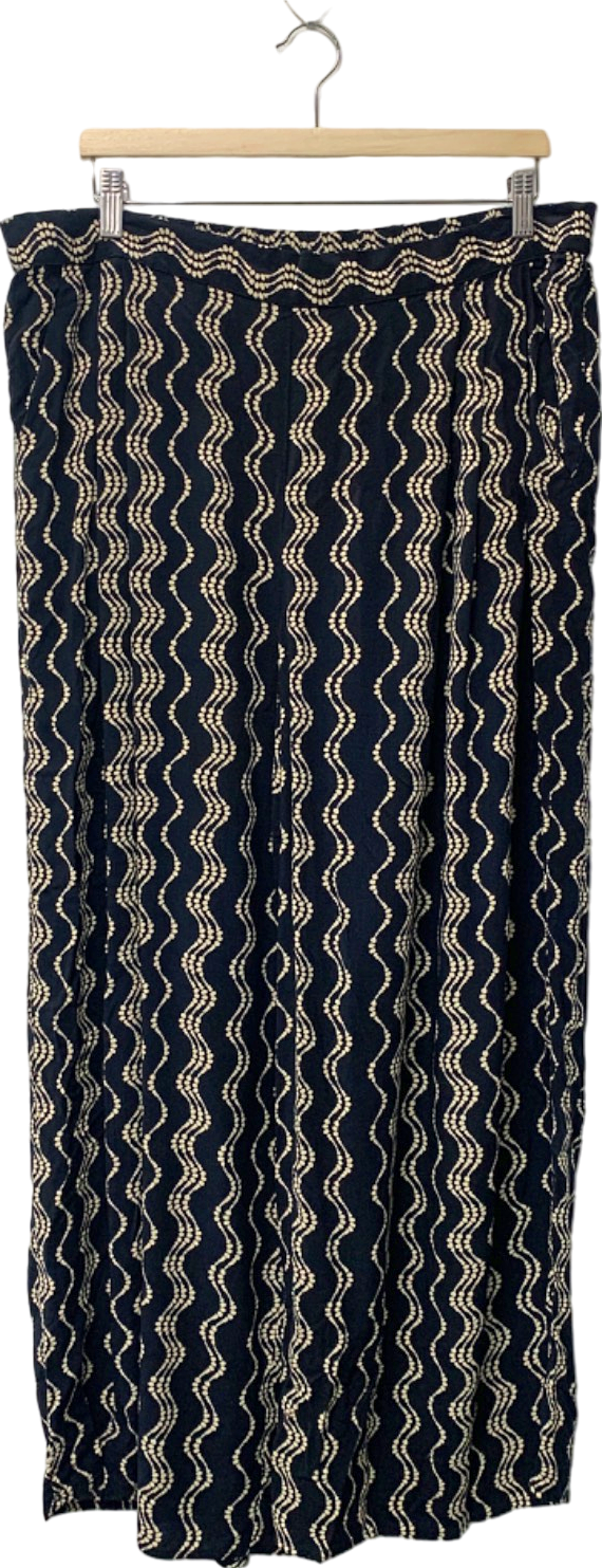 Nobody's Child Black Patterned Trousers UK 18