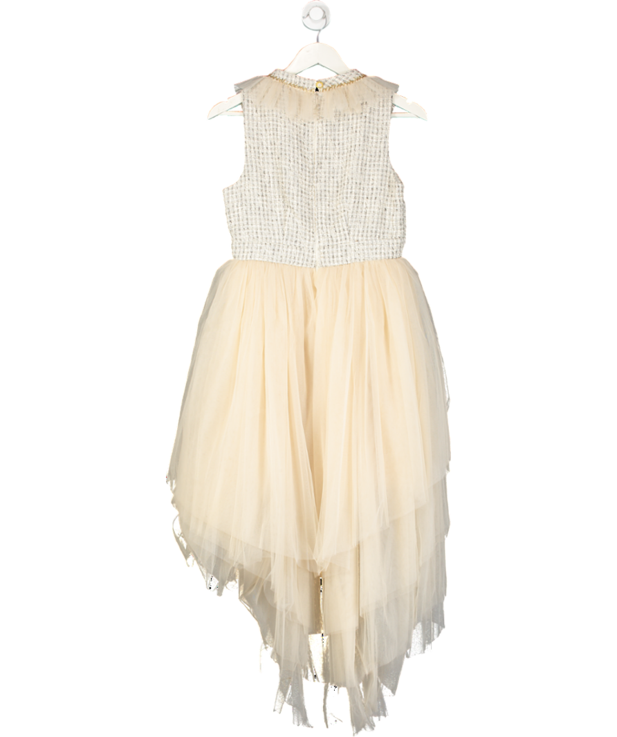 Petite Maison Nude Fira Tweed And Tulle Layered Mom Dress UK XS