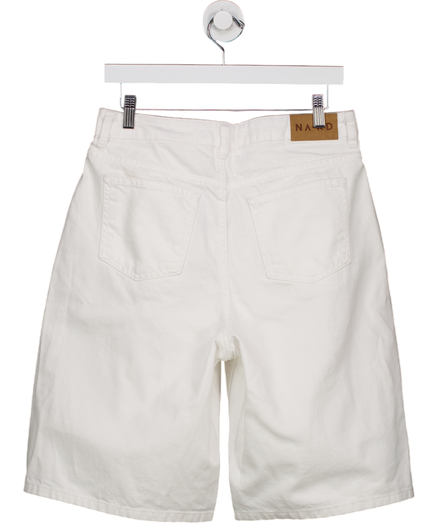 NA-KD White Low Waisted Wide Denim Short Eu 38 UK 10/12