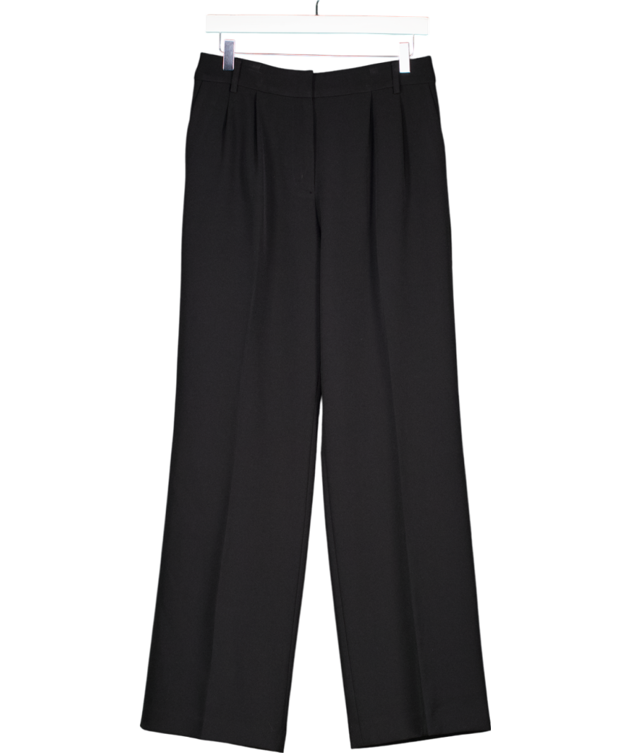 Donna Karan Black Wide Leg Trousers UK S