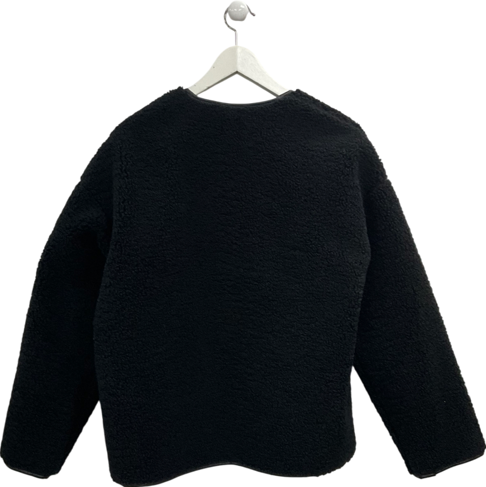 TU Black Faux Shearling Coat UK 10