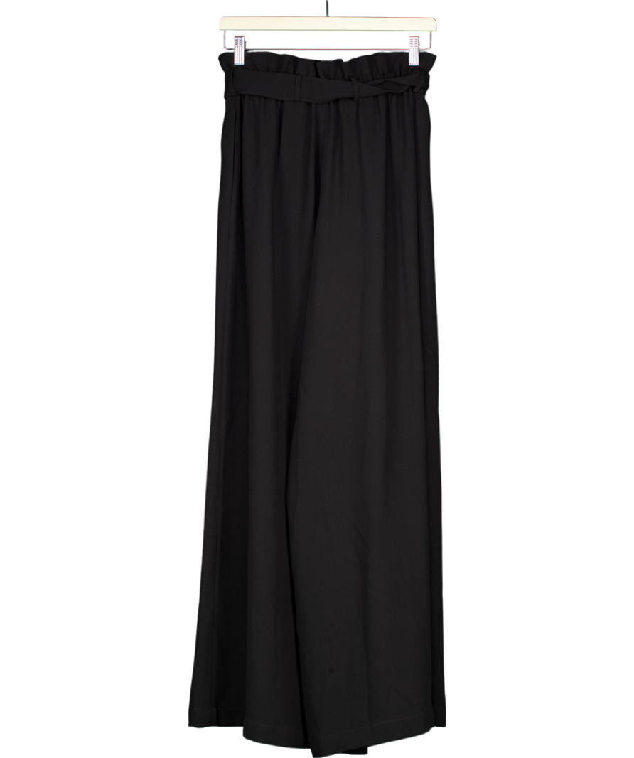osman Black Joanna Silk Satin Trousers UK 6