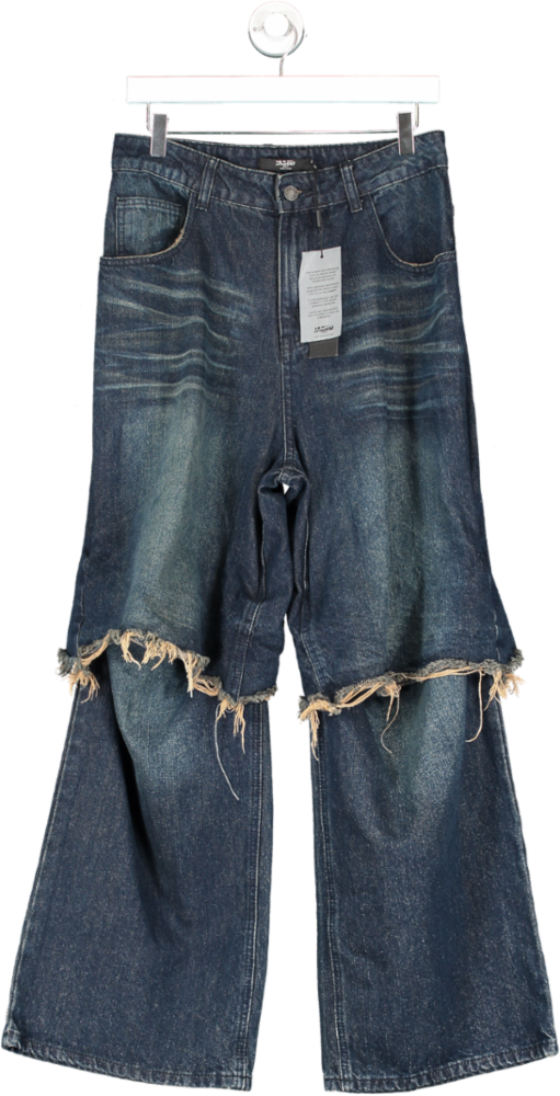 Jaded London Blue Double Layer Jort Flared Jeans W25