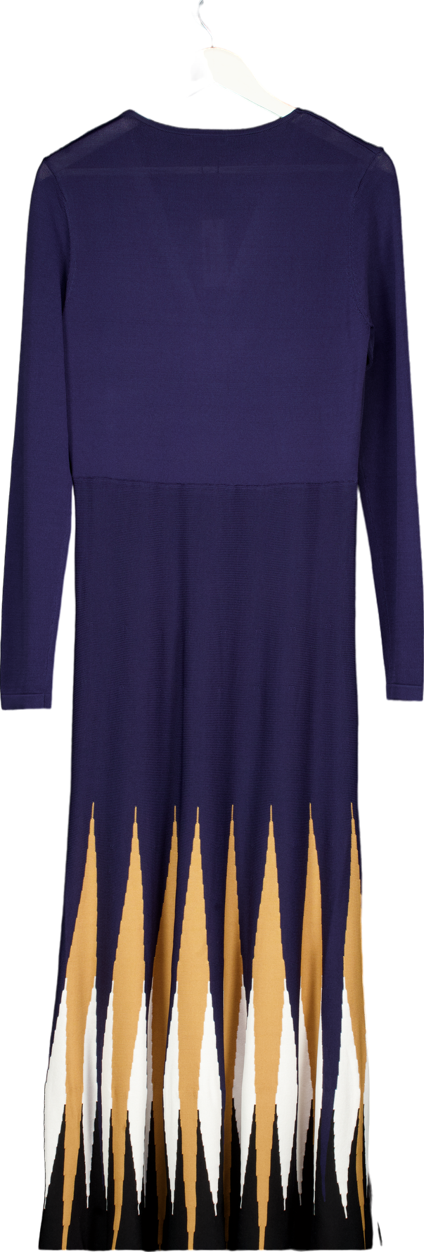 Karen Millen Navy Geometric Knit Dress UK M