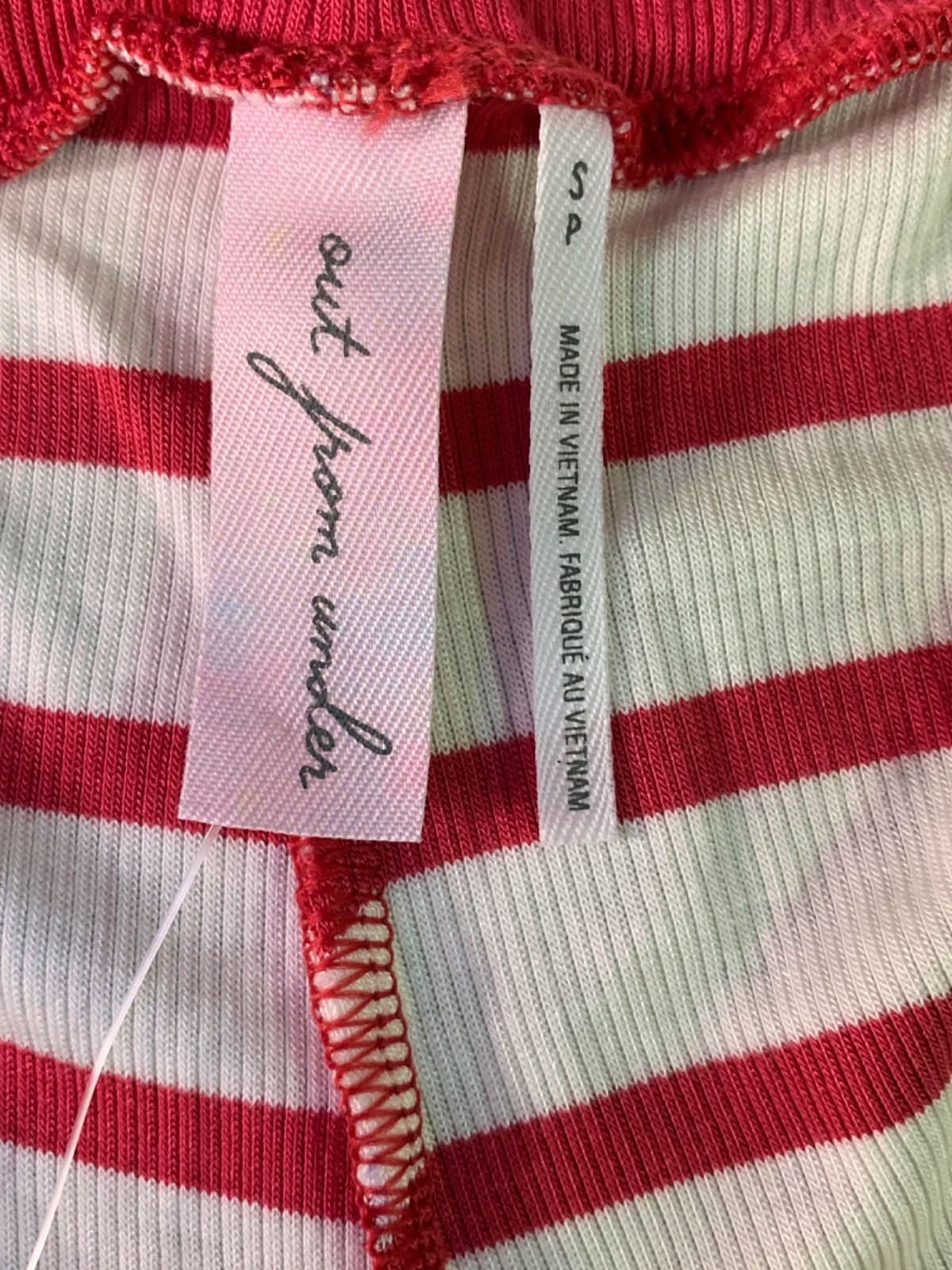 Anthropologie Out From Under Red and White Striped Lounge Shorts UK S