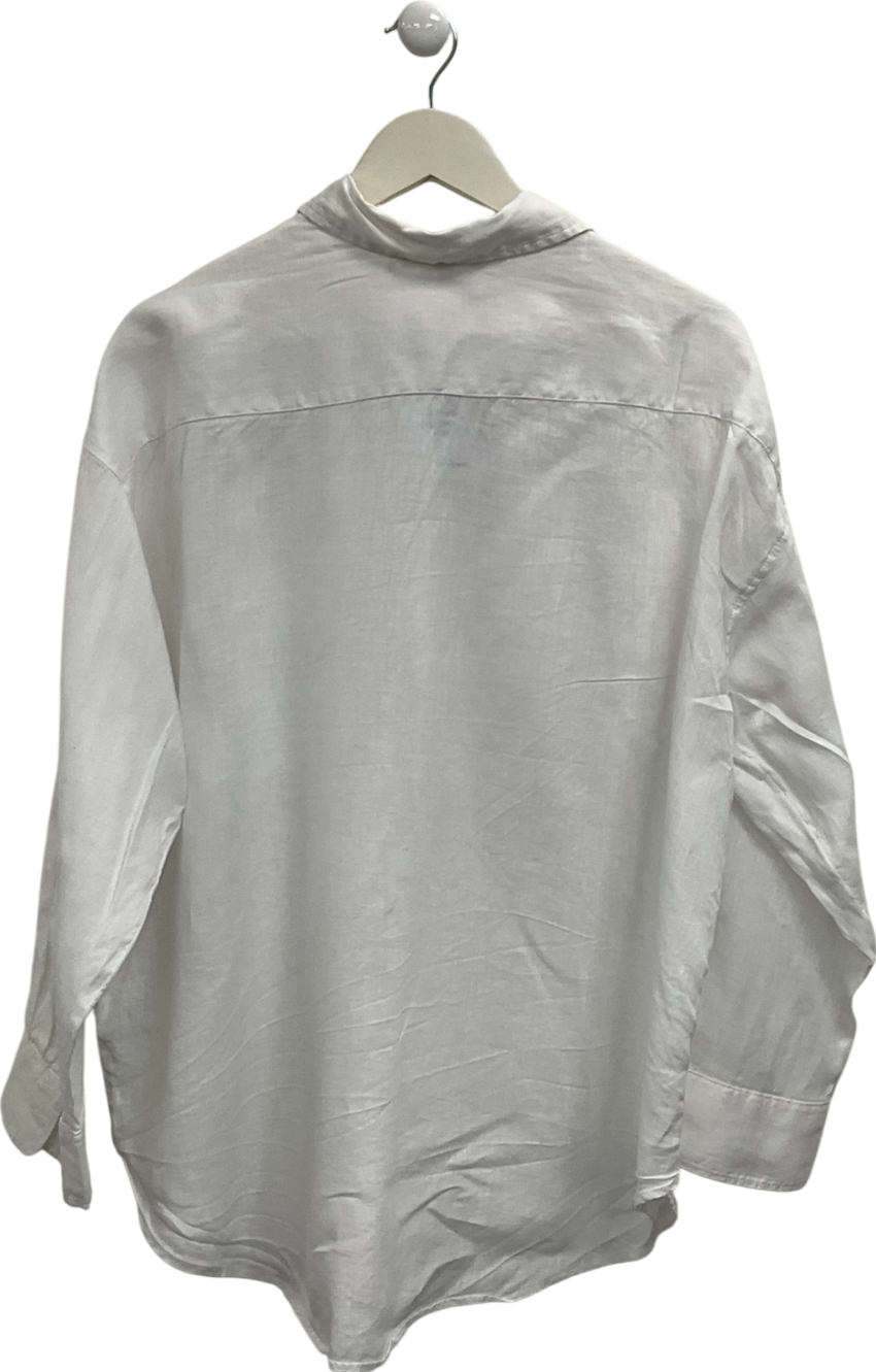 H&M White Linen Shirt UK XL