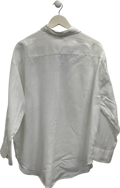 H&M White Linen Shirt UK XL