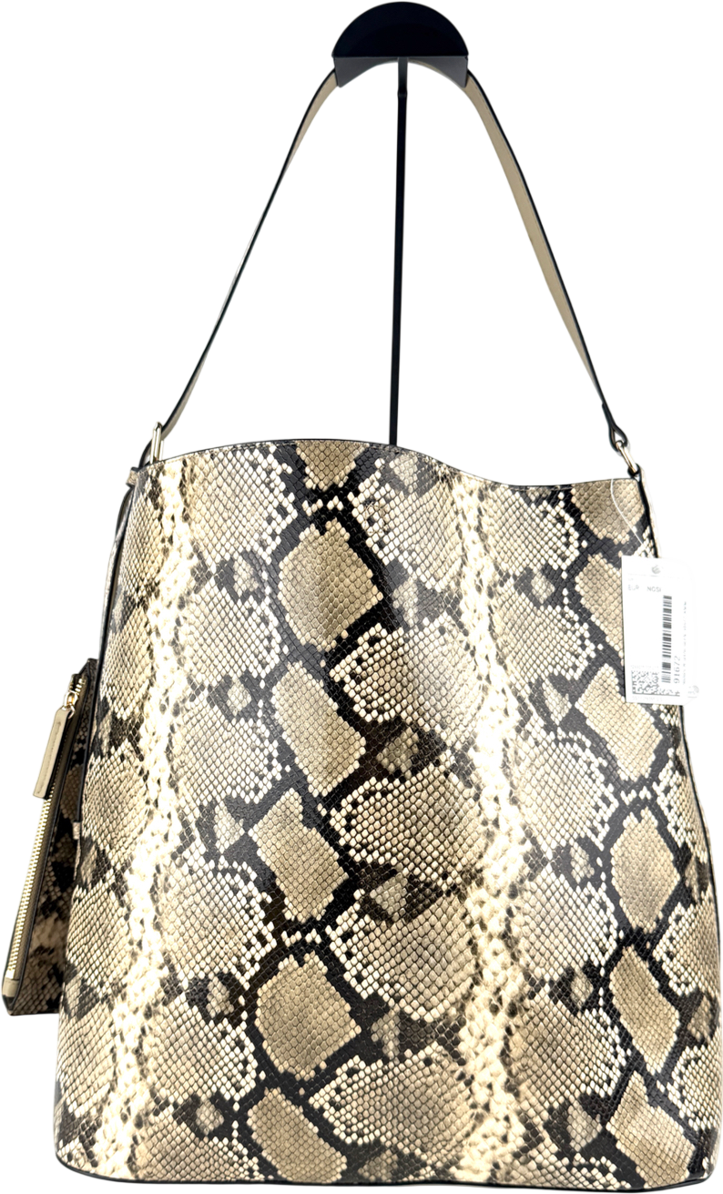 H&M Cream snakeskin Tote Bag With Pouch