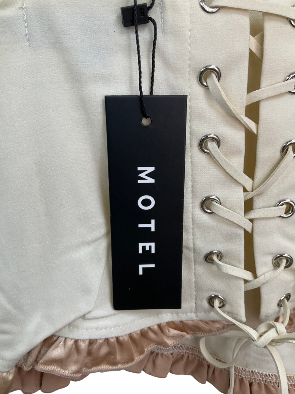 Motelrocks Cream Idalia Corset Top UK S