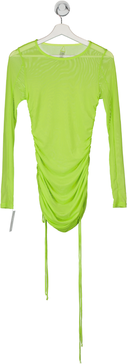 Fashion Nova Green Mesh Ruched Mini Dress UK S