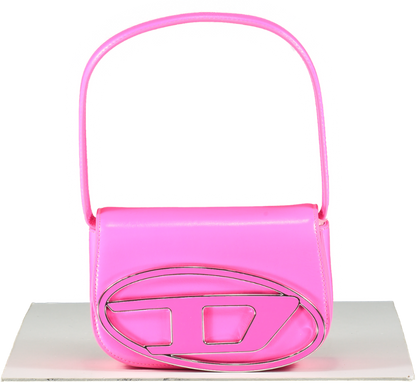Diesel Pink 1dr logo Leather Shoulder Bag