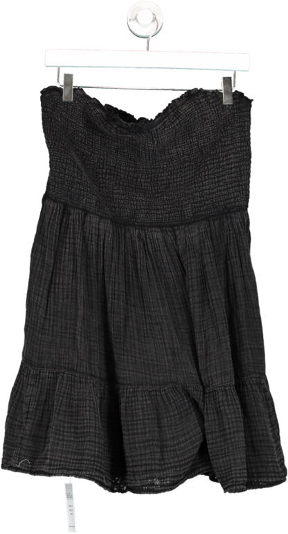 Anthropologie Black The Marisol Smocked Mini Dress UK  L