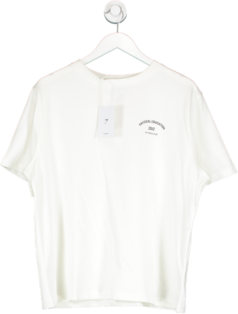 gymshark White Physical Ed Graphic T Shirt UK XL