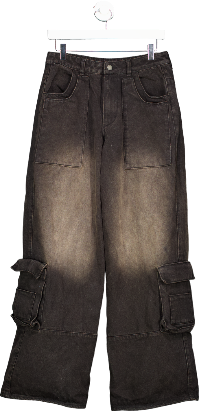 Luxe To Kill Black Cargo Trousers UK 8