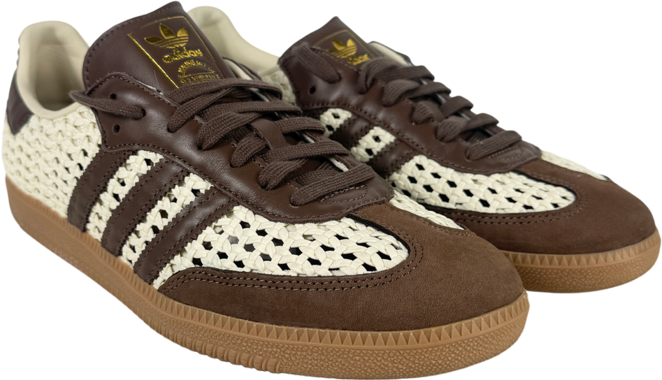ADIDAS Brown Samba Of Woven Leather Trainers UK 10 EU 44
