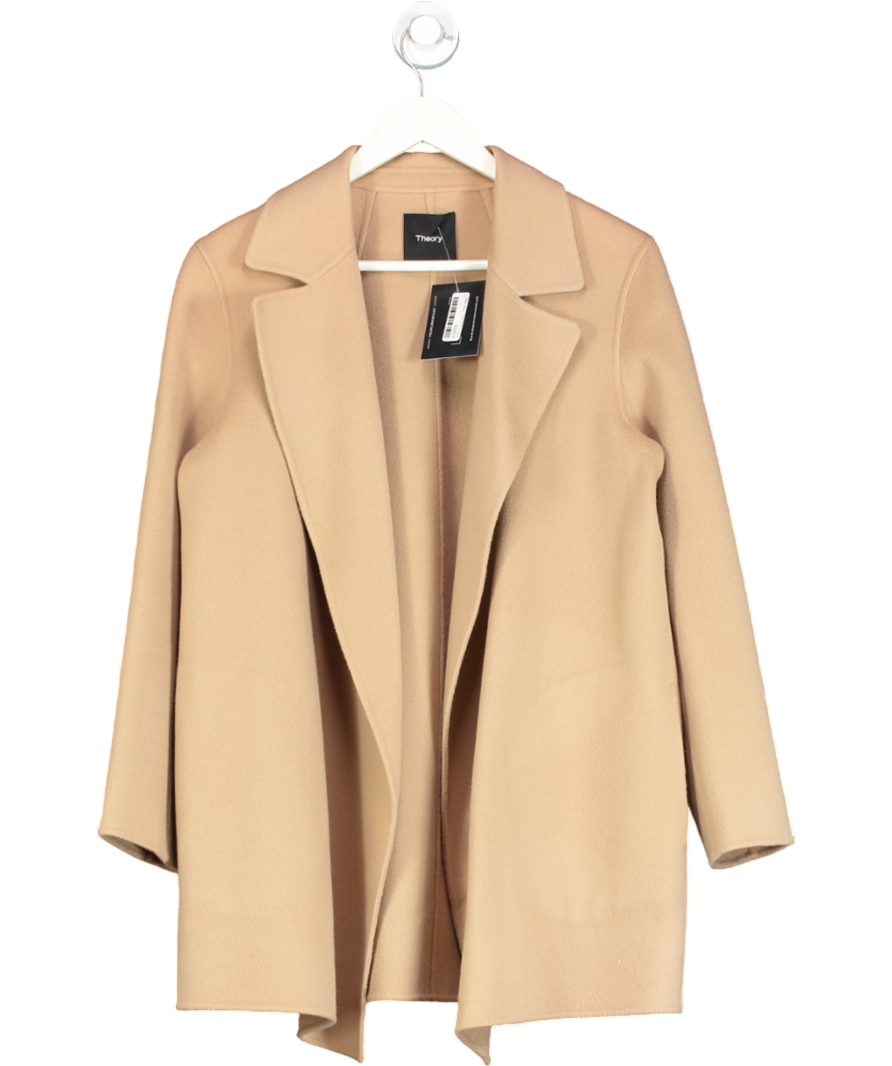 Theory Beige Double-breasted Fitted Blazer UK M