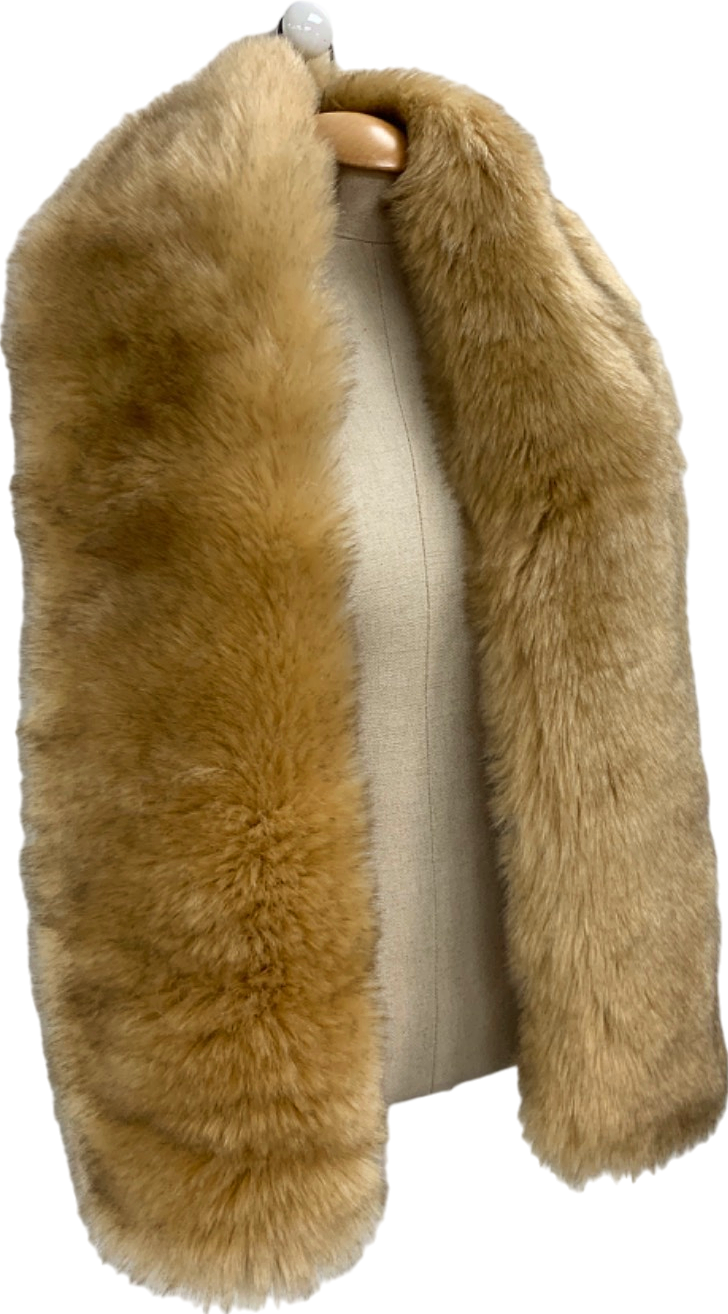 Zara Camel Faux Fur Scarf One Size