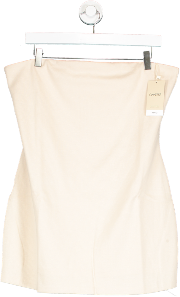 MANGO Cream Strapless Mini Dress BNWT UK 14
