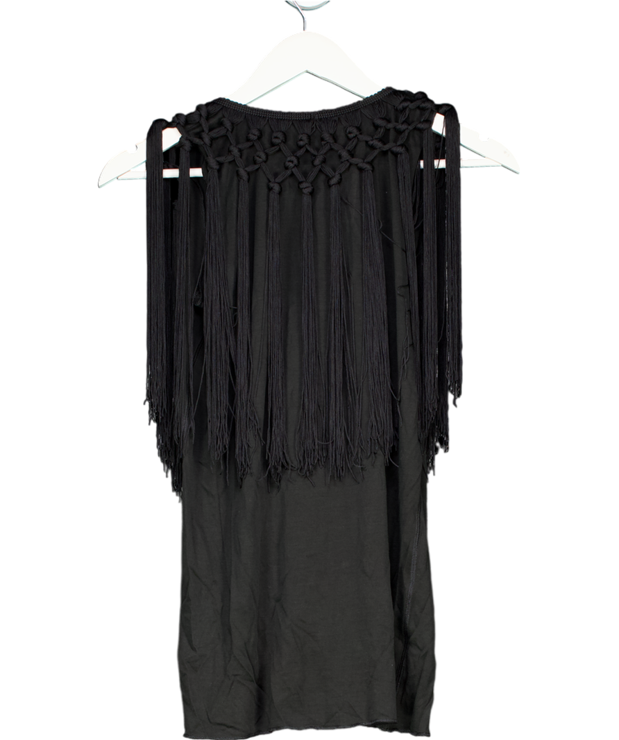 Dolce & Gabbana Black Tassel Detail Top UK 10